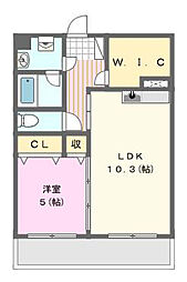 ラメゾンプルニエ 1LDKの間取図画像