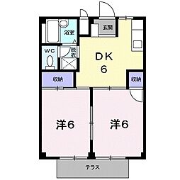 メゾンCELINE 2DKの間取図画像