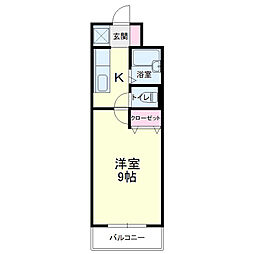 エターニ2 1Kの間取図画像
