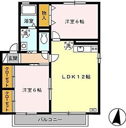 エストハウスC 2LDKの間取図画像