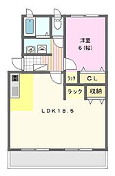 メゾンクオーレ 1LDKの間取図画像