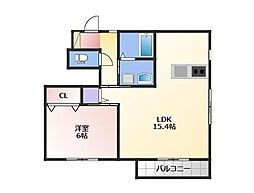 ルミナスコートB 1LDKの間取図画像