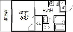 エミネンス静大北 1Kの間取図画像