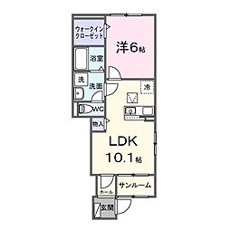 HMS77 1LDKの間取図画像