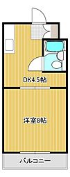 アプリコットハウス1 1DKの間取図画像