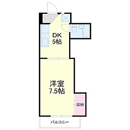 カーサ・ナカジマ 1DKの間取図画像