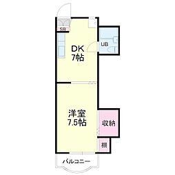 コーポエレガンス 1DKの間取図画像
