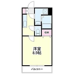 ベルクユー 1Kの間取図画像
