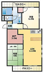 323BLD. 2SLDKの間取図画像