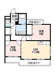 ピエールフェローニ 2LDKの間取図画像