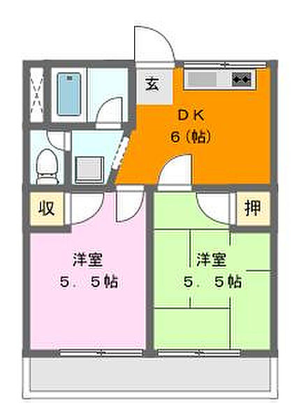 モンメゾンサトウ 203｜静岡県浜松市中央区助信町(賃貸マンション2DK・2階・36.00㎡)の写真 その2