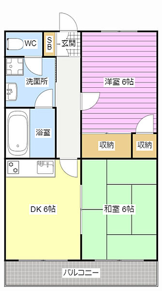 ポヌール半田 202｜静岡県浜松市中央区半田山４丁目(賃貸マンション2DK・2階・44.67㎡)の写真 その2