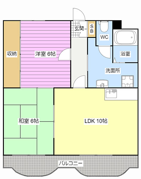 ファミール向宿 202｜静岡県浜松市中央区向宿２丁目(賃貸マンション2LDK・2階・51.80㎡)の写真 その2