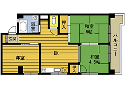 河登ビル 3Kの間取図画像