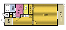 広町ハイツ 1Kの間取図画像