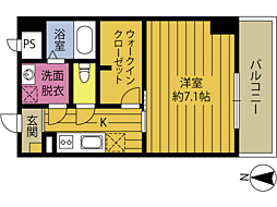 仮称)餅ケ浜マンション 1Kの間取図画像