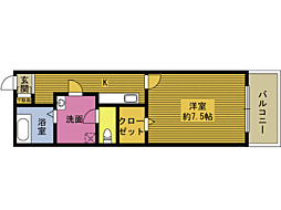 リベルテ21 1Kの間取図画像