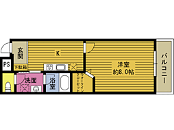 Cocolie 1Kの間取図画像