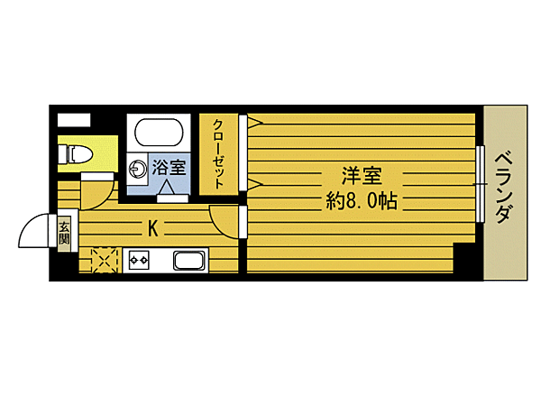 Ｒ68番館 2-C｜大分県別府市鉄輪東(賃貸マンション1K・2階・25.92㎡)の写真 その2