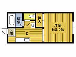 ドミトリームサシG 1Kの間取図画像