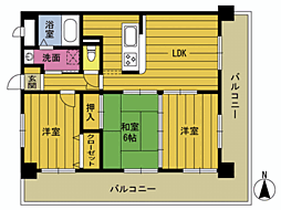 ジョイフリーレジデンスＺ．1 2階3LDKの間取り