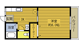 アーバン片野C 1Kの間取図画像