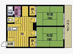 ルミナスNN2 2DKの間取図画像