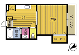 AowAC 1DKの間取図画像