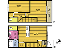 RISING SUN 2LDKの間取図画像