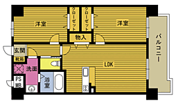 シャンス・ミカド大分駅南 9階2LDKの間取り