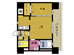 ヴィータセレーナ金池 3階1LDKの間取り