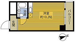 第3皐月マンション　609号室 6階ワンルームの間取り