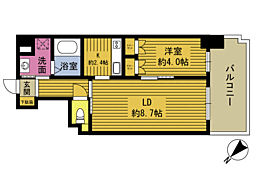 ＲＪＲプレシア大分駅前II 14階1LDKの間取り