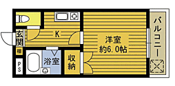 フローレンス上野 1Kの間取図画像