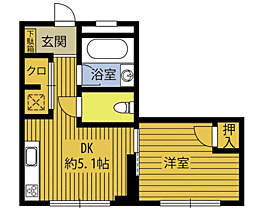 プロスペリタ金池 1DKの間取図画像