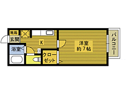 エクセルSATO 1Kの間取図画像