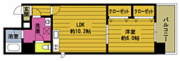 ガーデンハウス顕徳 1LDKの間取図画像