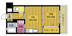 ルネ長浜 1DKの間取図画像