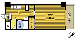 JR日豊本線 大在駅 徒歩10分の賃貸マンション 4階1Kの間取り