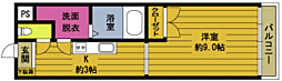エコフローラ月ケ平 1Kの間取図画像