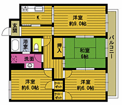 サンモール南 102 ｜ 大分県大分市萩原１丁目（賃貸マンション3LDK・1階・70.00㎡） その2