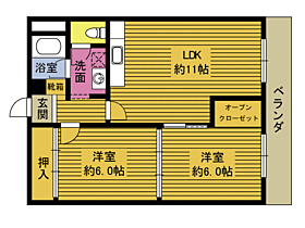 高見パ－クハイツ 203 ｜ 大分県大分市牧３丁目（賃貸マンション2LDK・2階・51.03㎡） その2