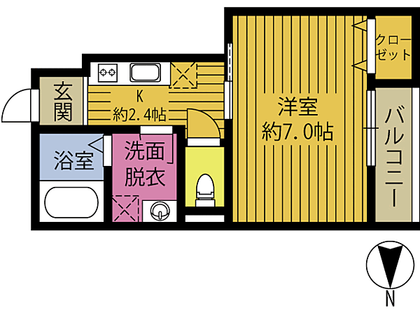 Ｏｎｅ　Ｅｉｇｈｔ花高松 106｜大分県大分市花高松２丁目(賃貸アパート1K・1階・27.32㎡)の写真 その2