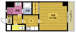 サンライズハイツ高城 1Kの間取図画像