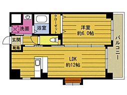 サンローゼ 1LDKの間取図画像