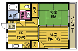 ベルファスト 2DKの間取図画像