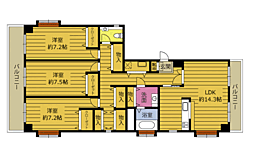 パールプリンセス王子 3LDKの間取図画像