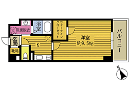 S-FORT大分寿町 1Kの間取図画像