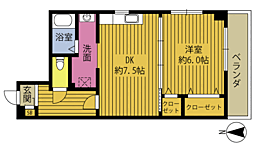 パールプリンセス王子 1DKの間取図画像
