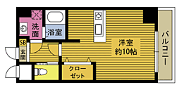 グランドゥール田室 ワンルームの間取図画像